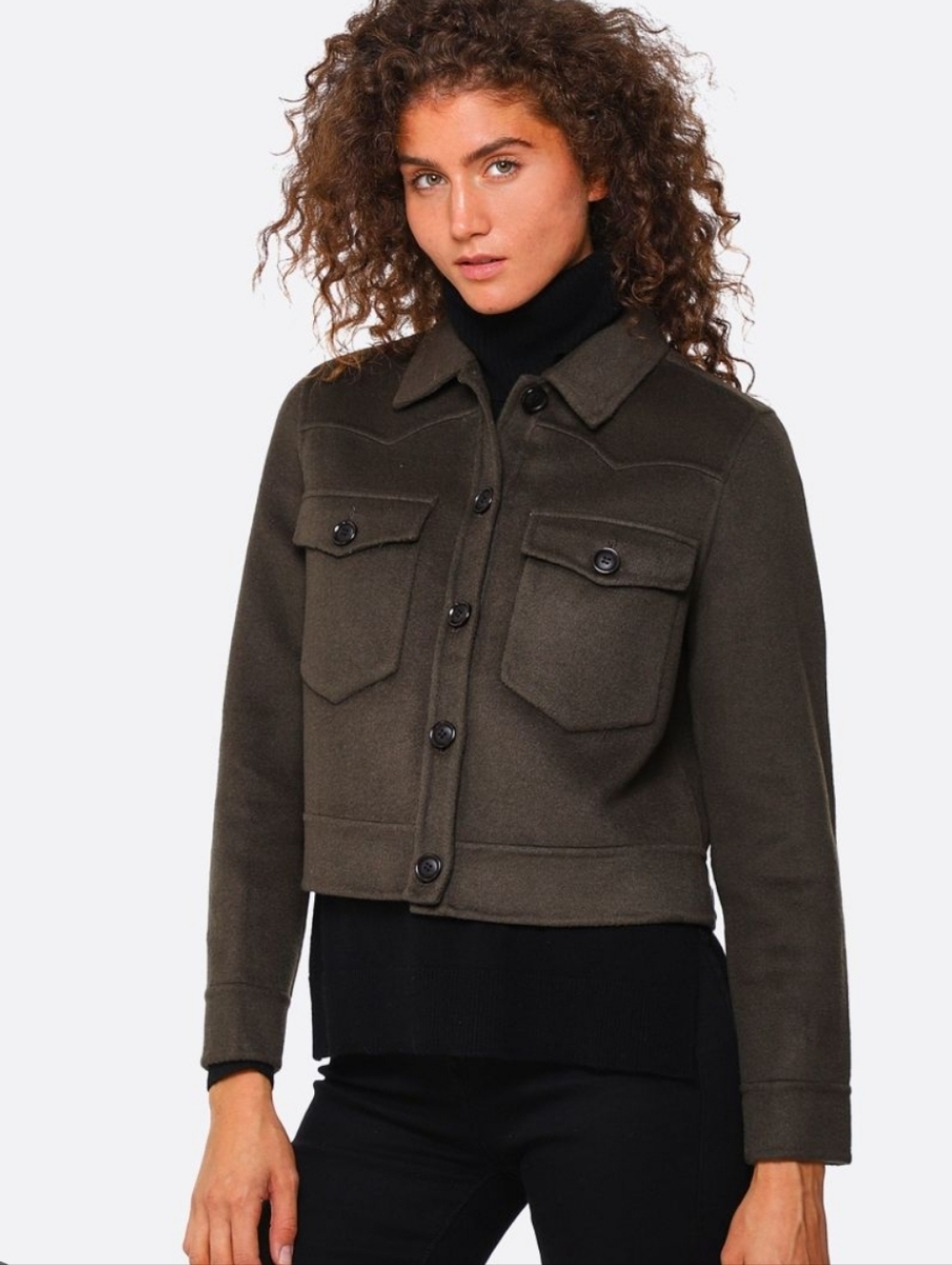 Rails Olive Green Cropped Utility Jacket